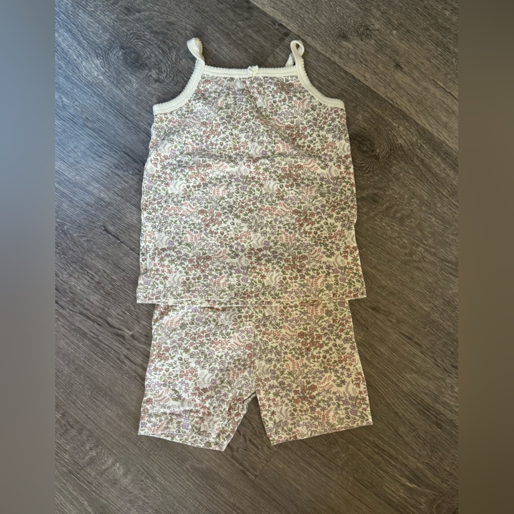 Jamie Kay Floral Tank and Shorts Set — Pink, Green & Cream
